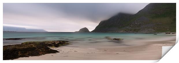 Haukland beach Vestvagoya Lofoten Islands Norway Print by Sonny Ryse