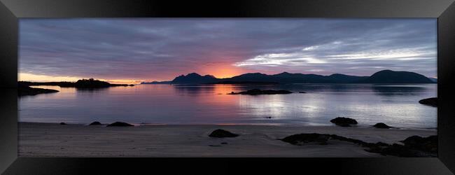 Hessand Beach sunset Lofoten Islands Framed Print by Sonny Ryse
