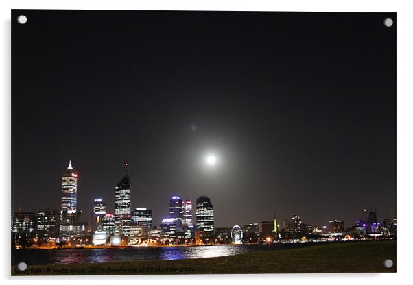 Perth, WA, Australia at Night Acrylic by craig sivyer