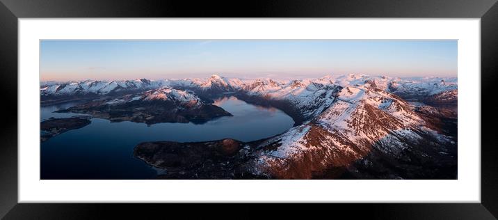 Holandsfjorden aerial drone nordland norway Framed Mounted Print by Sonny Ryse