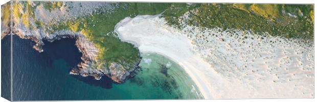 Horseid beach from above Lofoten Islands Canvas Print by Sonny Ryse