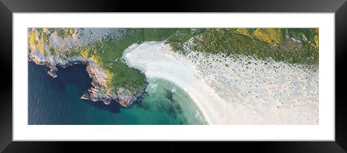 Horseid beach from above Lofoten Islands Framed Mounted Print by Sonny Ryse
