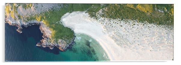 Horseid beach from above Lofoten Islands Acrylic by Sonny Ryse