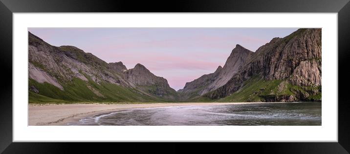 Horseid beach at dusk Moskenesoya Lofoten Islands Framed Mounted Print by Sonny Ryse