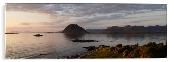 Hoven Mountian Gimsoya island Norway 2 Acrylic by Sonny Ryse