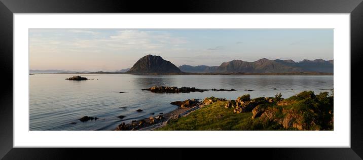 Hoven Mountian Gimsoya island Norway Framed Mounted Print by Sonny Ryse