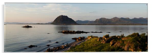 Hoven Mountian Gimsoya island Norway Acrylic by Sonny Ryse