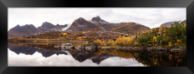 Husvagen Lake Austvagoya Autumn Lofoten Islands Framed Print by Sonny Ryse