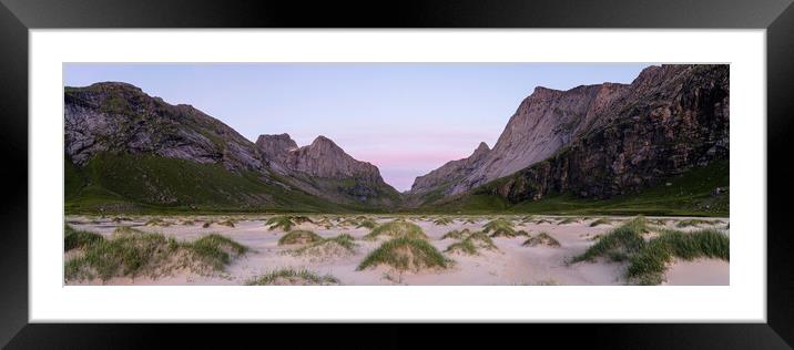 Horseid beach sand dunes Moskenesoya Lofoten Islands Framed Mounted Print by Sonny Ryse