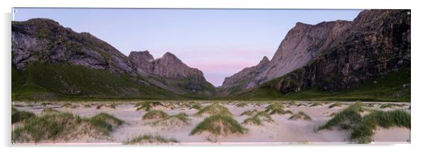 Horseid beach sand dunes Moskenesoya Lofoten Islands Acrylic by Sonny Ryse