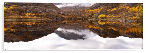 Husvagen Lake Austvagoya Autumn Lofoten Islands Acrylic by Sonny Ryse
