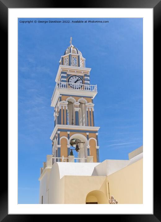 The Timeless Beauty of Santorinis Tower Framed Mounted Print by George Davidson