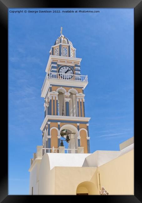 The Timeless Beauty of Santorinis Tower Framed Print by George Davidson