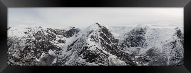 Jostedalsbreen Glacier national park aerial drone norway winter  Framed Print by Sonny Ryse