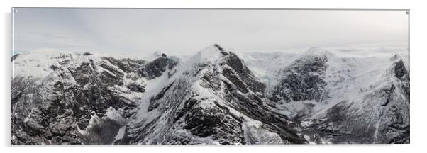 Jostedalsbreen Glacier national park aerial drone norway winter  Acrylic by Sonny Ryse