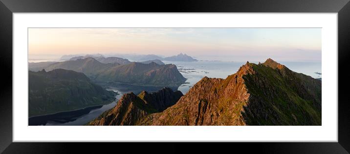 Justadtinden fjell mountian Vestvagoya Lofoten Islands Framed Mounted Print by Sonny Ryse