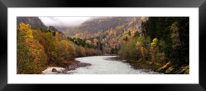 Jostedalsbreen Nasjonalpark Jostadola glacial river autumn Norwa Framed Mounted Print by Sonny Ryse