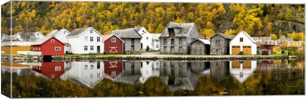 Laerdal Old Town Norway Canvas Print by Sonny Ryse
