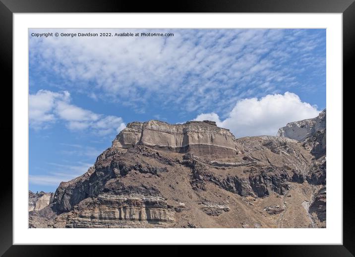 Majestic Layers of the Santorini Coastline Framed Mounted Print by George Davidson