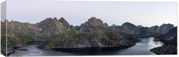 Lake Solbjornvatnet Moskenesoya Lofoten Islands Canvas Print by Sonny Ryse