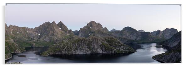 Lake Solbjornvatnet Moskenesoya Lofoten Islands Acrylic by Sonny Ryse