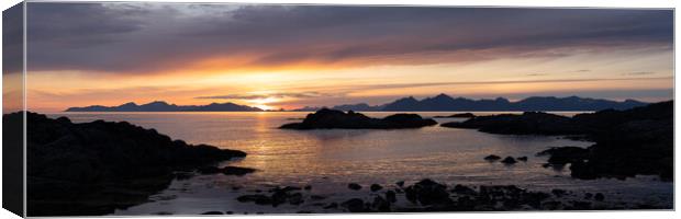 Lautvik Midnight sun lofoten islands arctic circle norway Canvas Print by Sonny Ryse