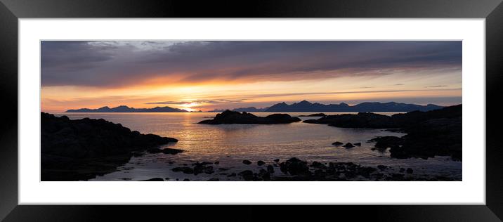 Lautvik Midnight sun lofoten islands arctic circle norway Framed Mounted Print by Sonny Ryse