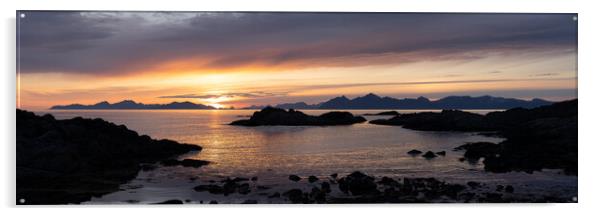 Lautvik Midnight sun lofoten islands arctic circle norway Acrylic by Sonny Ryse