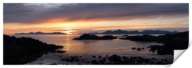 Lautvik Midnight sun lofoten islands arctic circle norway Print by Sonny Ryse