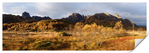 Langøya Island Reka Mountain Autumn Vesteralen Norway Print by Sonny Ryse