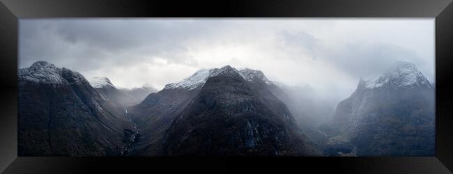 Lodal valley Kjenndal Glacier mountains norway Framed Print by Sonny Ryse