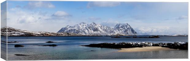 Litlmolla lille molla Island Lofoten Norway in winter Canvas Print by Sonny Ryse