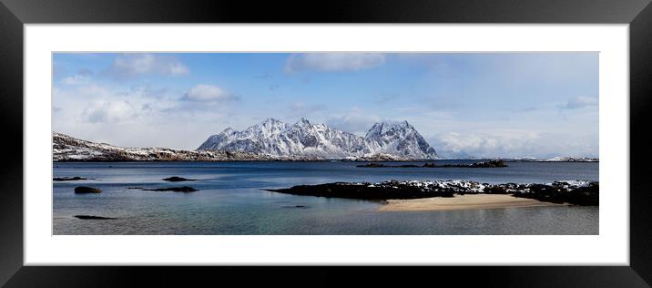Litlmolla lille molla Island Lofoten Norway in winter Framed Mounted Print by Sonny Ryse