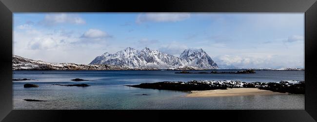 Litlmolla lille molla Island Lofoten Norway in winter Framed Print by Sonny Ryse