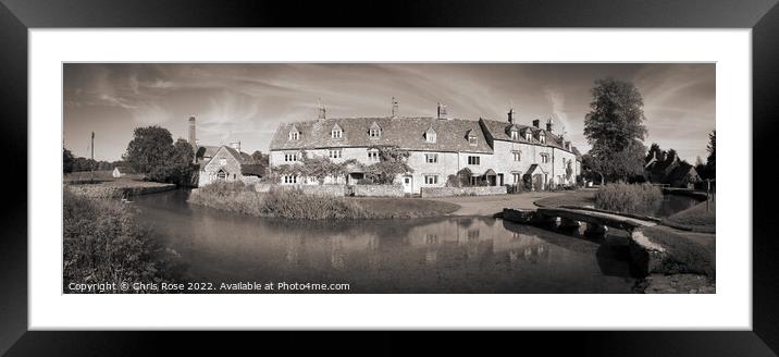 Lower Slaughter cottages Framed Mounted Print by Chris Rose