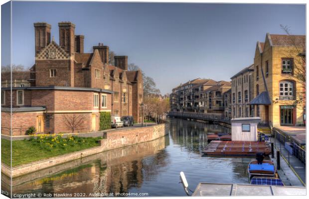 Brights building from the river  Canvas Print by Rob Hawkins