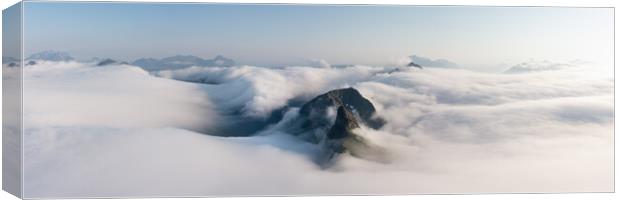 Lofoten Island mountain cloud inversion Norway Canvas Print by Sonny Ryse