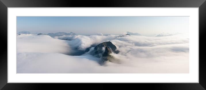 Lofoten Island mountain cloud inversion Norway Framed Mounted Print by Sonny Ryse