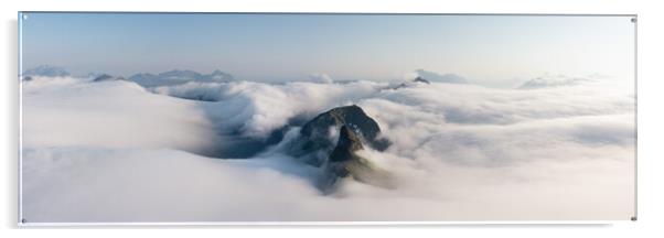 Lofoten Island mountain cloud inversion Norway Acrylic by Sonny Ryse