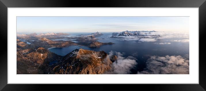 Lofoten islands cloud inversion aerial drone Framed Mounted Print by Sonny Ryse