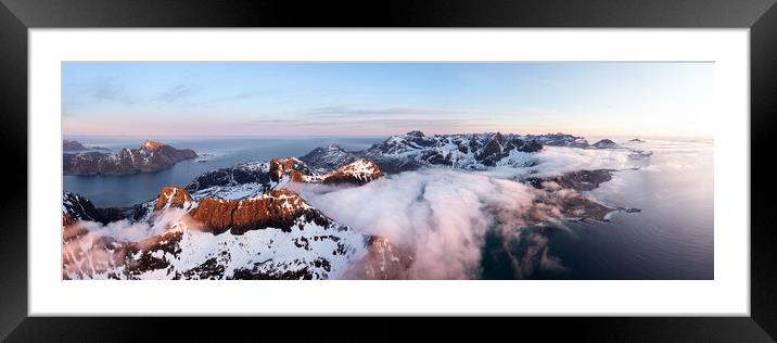 Lofoten Islands Cloud inversion at sunset arctic circle Norway Framed Mounted Print by Sonny Ryse