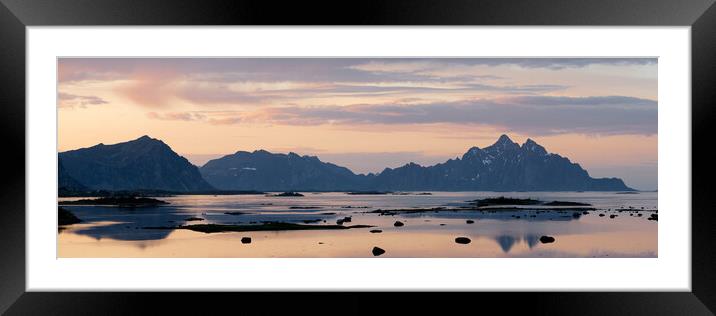 Lofoten Islands Fjord Sunrise Framed Mounted Print by Sonny Ryse
