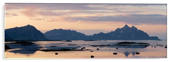 Lofoten Islands Fjord Sunrise Acrylic by Sonny Ryse