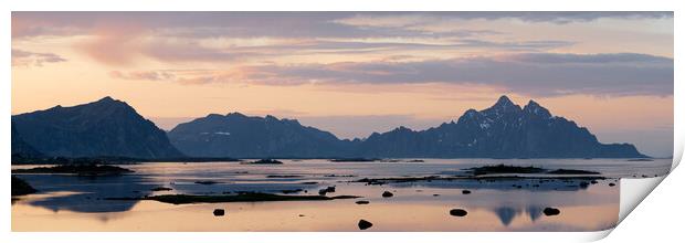 Lofoten Islands Fjord Sunrise Print by Sonny Ryse