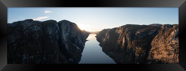 Lysefjorden aerial Rogaland Norway 2 Framed Print by Sonny Ryse