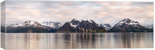 Lyngen Alps and Fjord Troms Arctic Circle Norway Canvas Print by Sonny Ryse