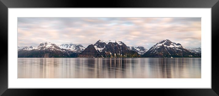 Lyngen Alps and Fjord Troms Arctic Circle Norway Framed Mounted Print by Sonny Ryse