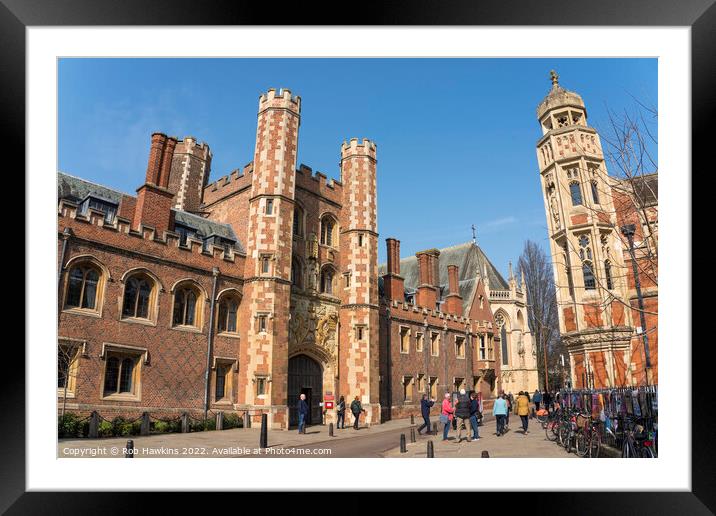 St John's College of Cambridge Framed Mounted Print by Rob Hawkins
