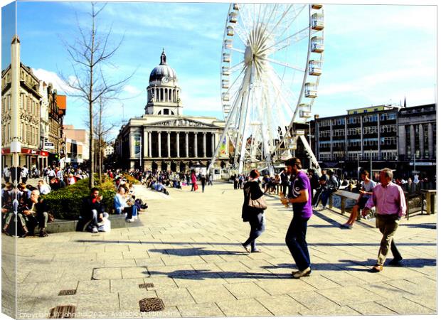 Nottingham Market Square. Canvas Print by john hill