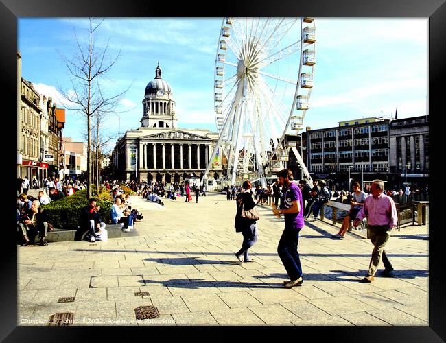 Nottingham Market Square. Framed Print by john hill